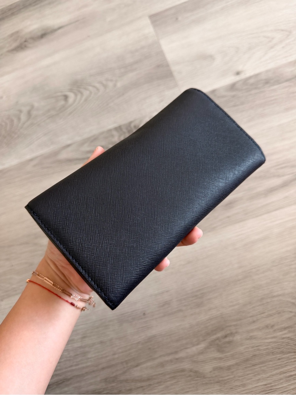 Tory Burch Black Saffiano Leather Continental Wallet with Gold Logo - Picture 2 of 3